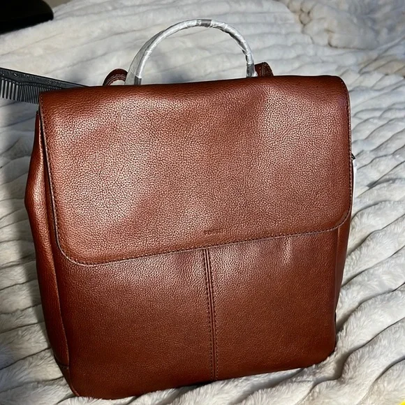 NEW BROWN FOSSIL Claire backpack. Fossil Claire Brandy Leather Backpack SHB1932213 Brown NWT  main image 2